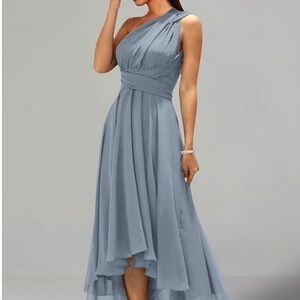 Dusty Blue A-Line Convertible Dress